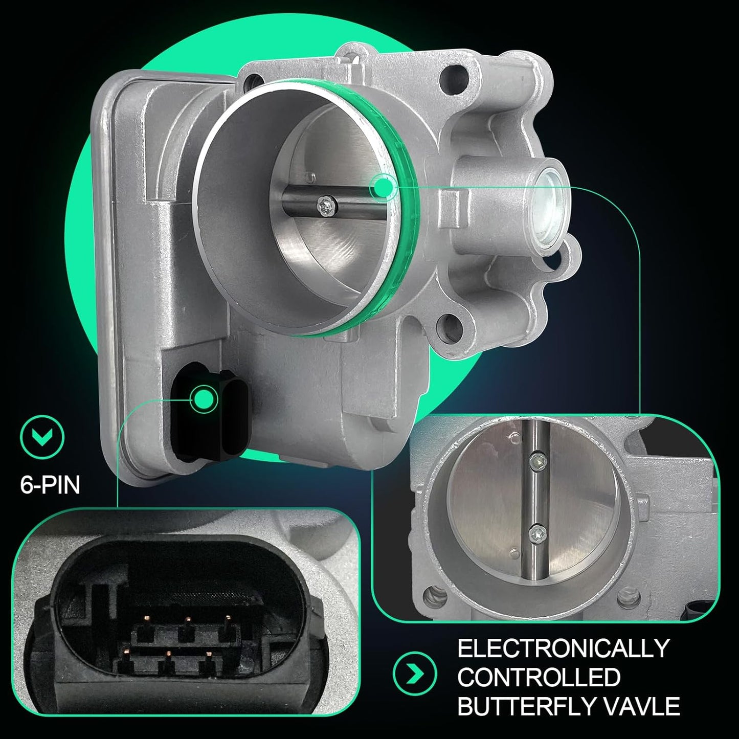 Electronic Throttle Body Compatible with Dodge Avenger Journey Caliber, Jeep Compass Patriot, Chrysler 200 Sebring 1.8L 2.0L 2.4L, Throttle Body Replacement: 4891735AC 4891735AD 977-025