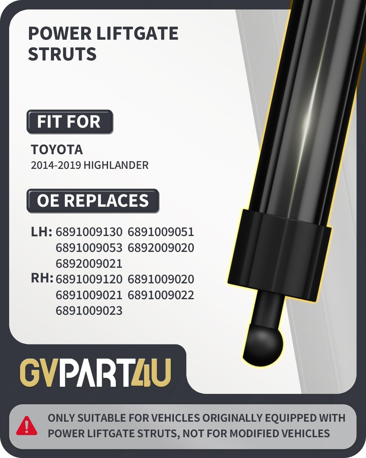 Power Liftgate Struts Fit for Toyota Highlander 2014-2019, 2PCS