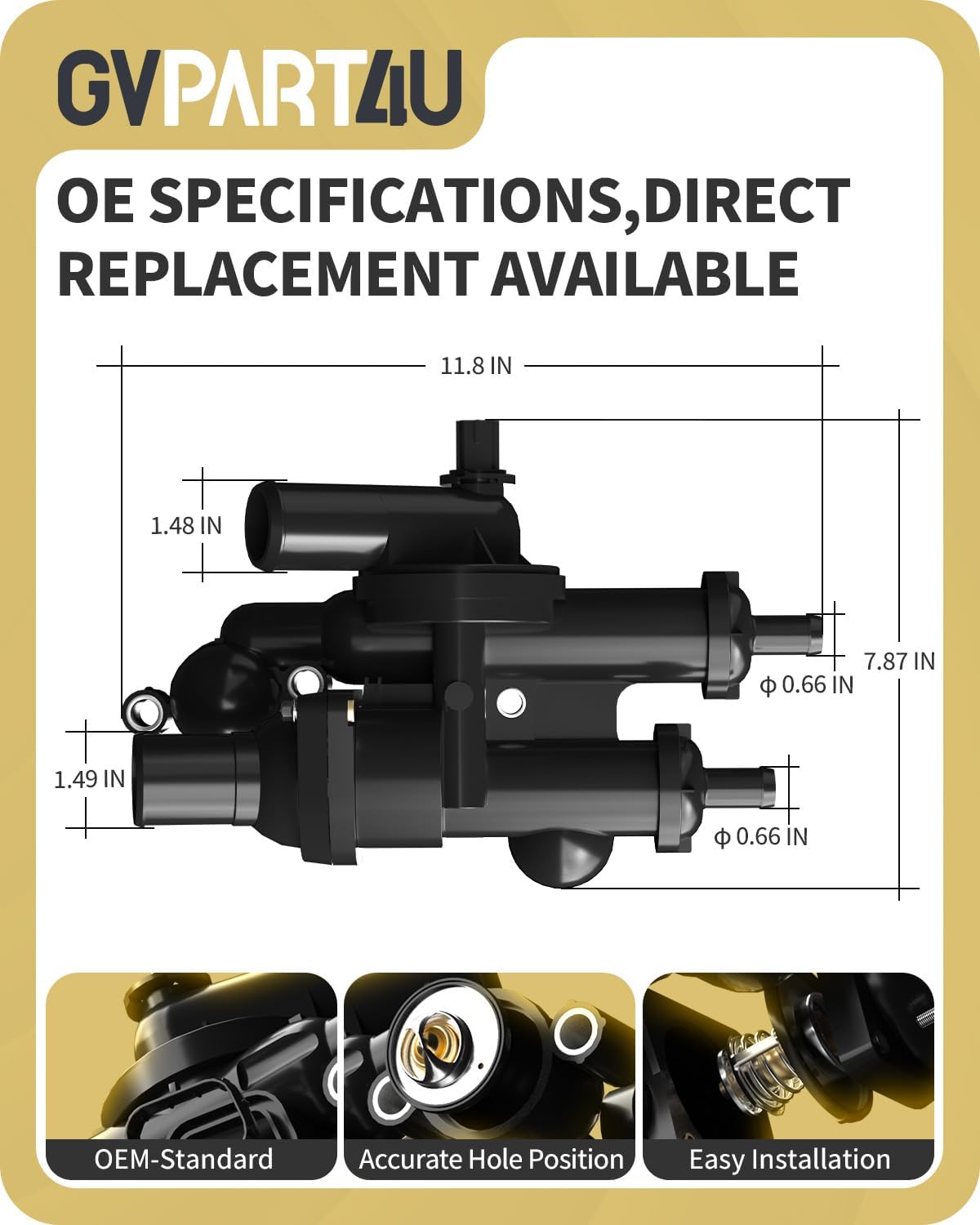 Thermostat Housing Assembly W/Sensor Fit for Jeep Dodge Chrysler