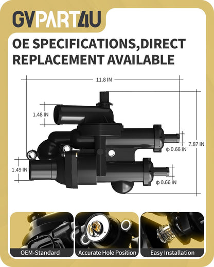Thermostat Housing Assembly W/Sensor Fit for Jeep Dodge Chrysler