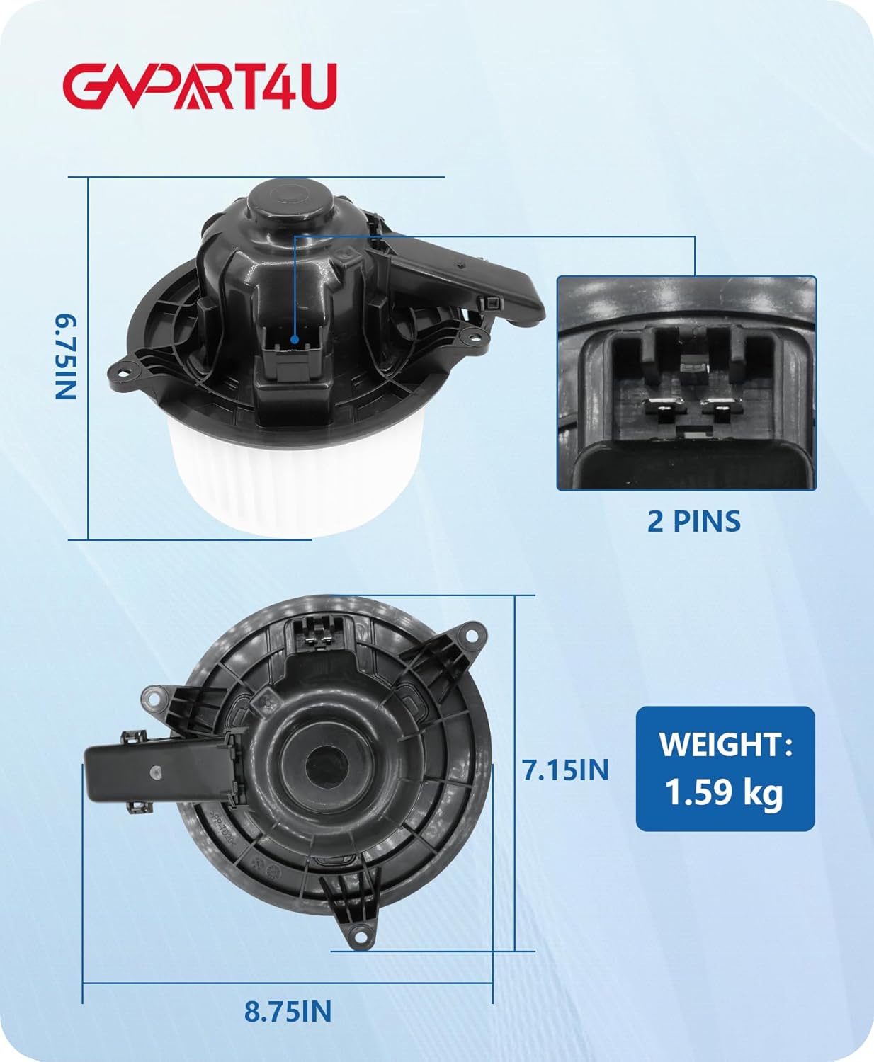 Front Blower Motor 700237 for Ford 2009 2010 2011 2012 2013 2014 F150, 2009-2014 2015 2016 2017 Ford Expedition Lincoln Navigator, AC Heater Blower Motor Without Resistor