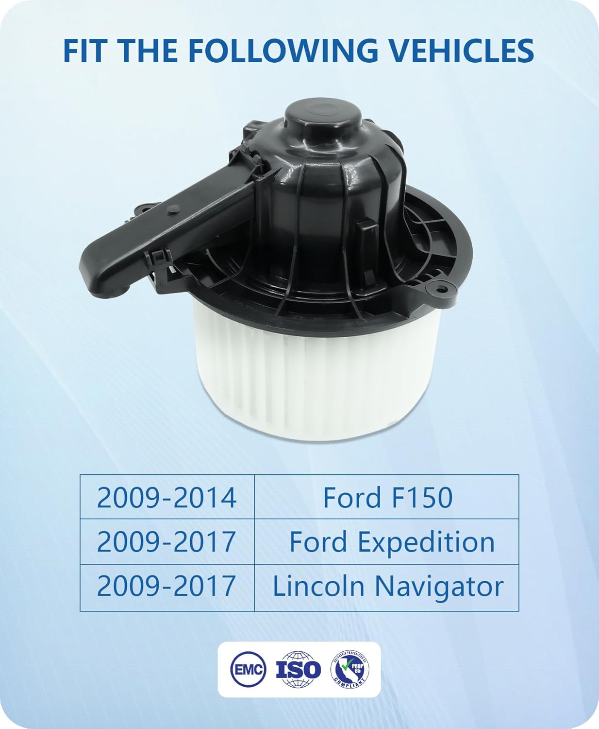 Front Blower Motor 700237 for Ford 2009 2010 2011 2012 2013 2014 F150, 2009-2014 2015 2016 2017 Ford Expedition Lincoln Navigator, AC Heater Blower Motor Without Resistor