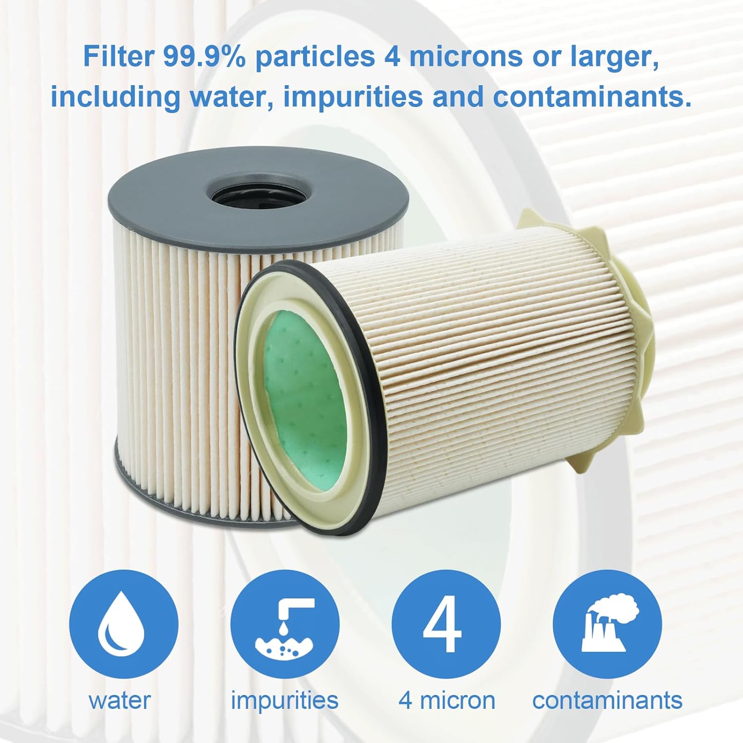 Fuel Filter Water Separator Set Upgraded Fits for 2019 2020 2021 2022 2023 Dodge Ram 2500 3500 4500 5500 6.7L Cummins Diesel Turbo Engines, Replace 68157291AA 68436631AA