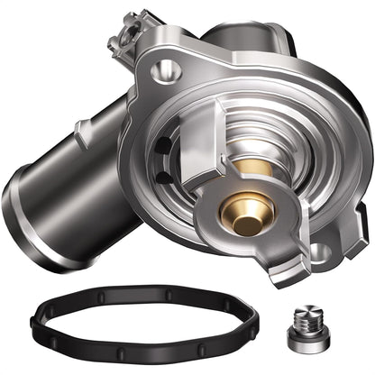 Thermostat Housing Assembly Fit for Jeep Dodge, OEM 5184651AF | 3.6L Aluminum Engine Coolant Thermostat for Grand Cherokee 2011-2015, Wrangler JK 2012-2018, Durango 2011-2015, OE 902-852