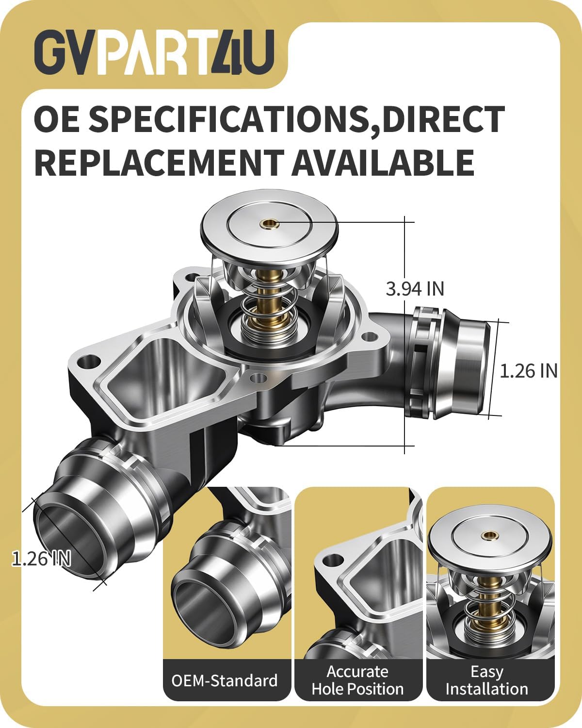 Thermostat Housing Assembly Fit for BMW E46 E39, OEM 11537509227