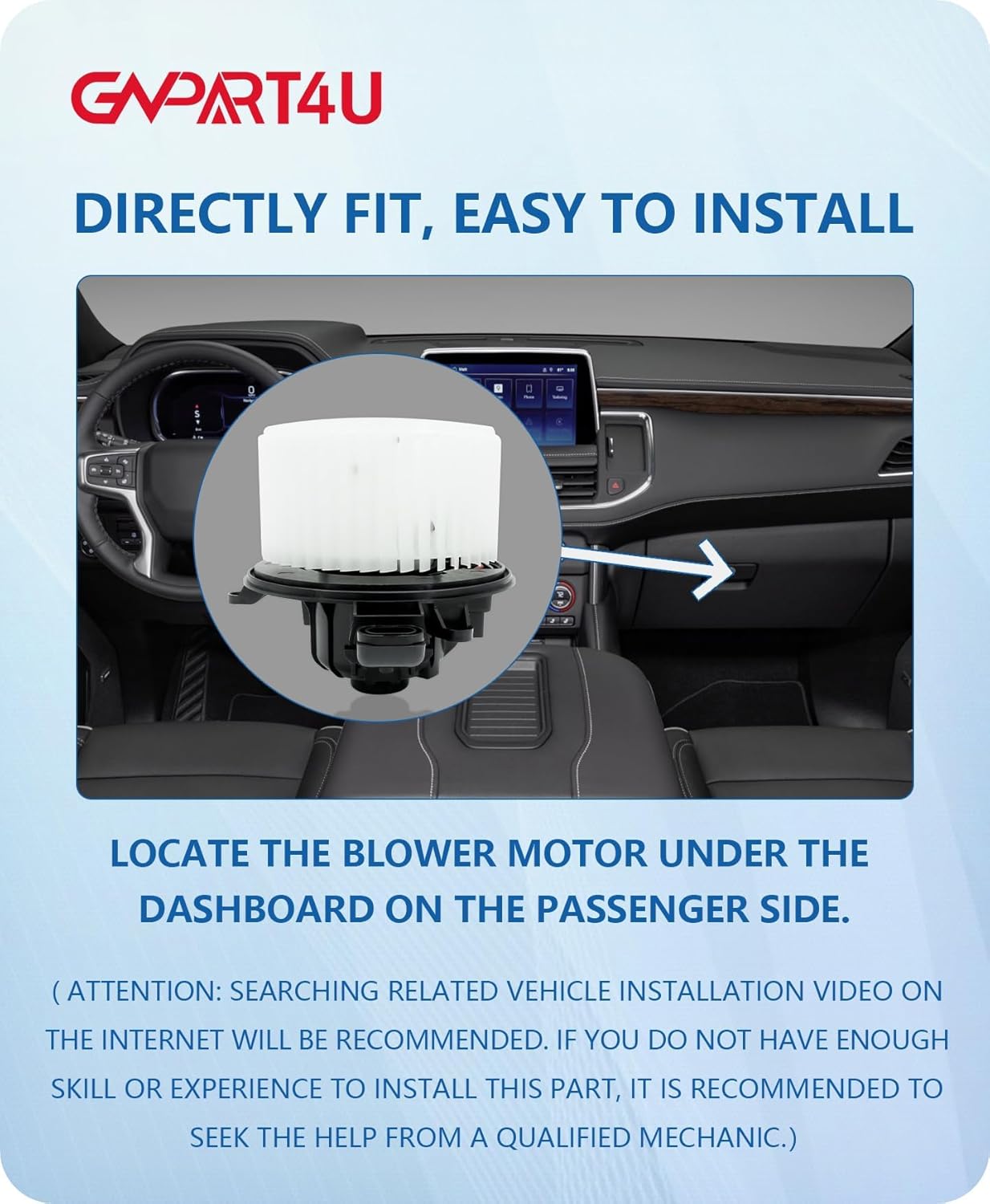 Front Blower Motor 700237 for Ford 2009 2010 2011 2012 2013 2014 F150, 2009-2014 2015 2016 2017 Ford Expedition Lincoln Navigator, AC Heater Blower Motor Without Resistor